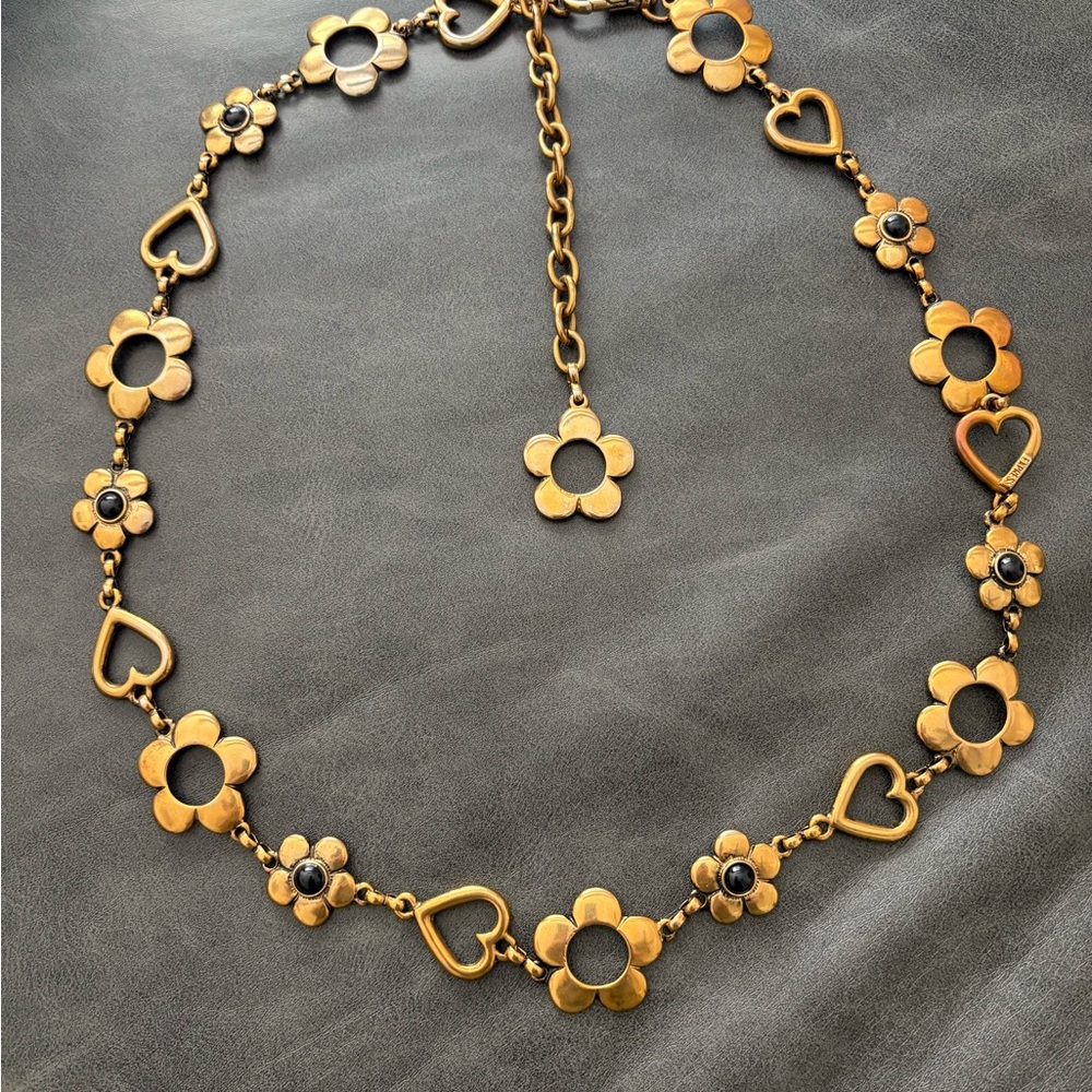 Gold Metal Floral Heart Belt